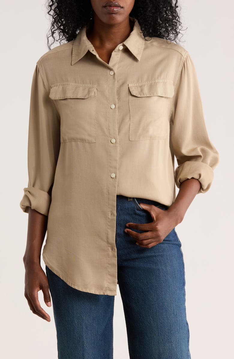Tailor Vintage Utility Button-Up Shirt, Main, color, Khaki