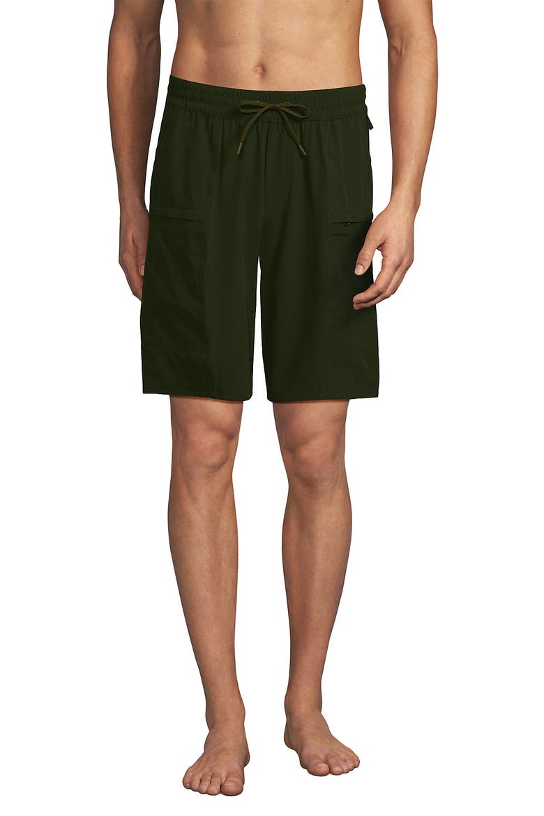 9 Inch Packable Cargo Swim Shorts, Alternate, color, Dark Cilantro Green