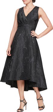 SL FASHIONS Floral Sleeveless High-Low Gown