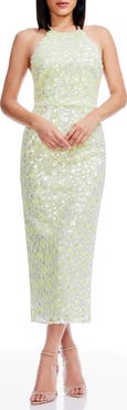 Dress the Population Dani Sequin Cocktail Halter Dress