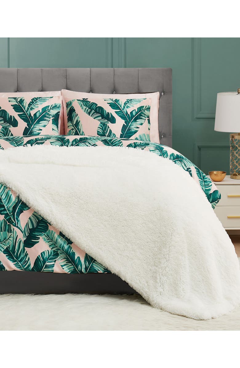 Juicy Couture Shaggy Faux Fur Throw Blanket, Alternate, color,