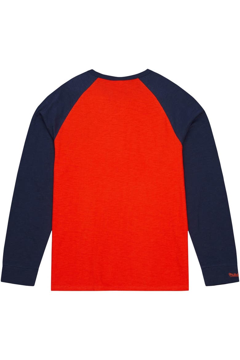 Men's Mitchell & Ness Orange Syracuse Orange Legendary Slub Raglan Long Sleeve T-Shirt, Alternate, color, Orange