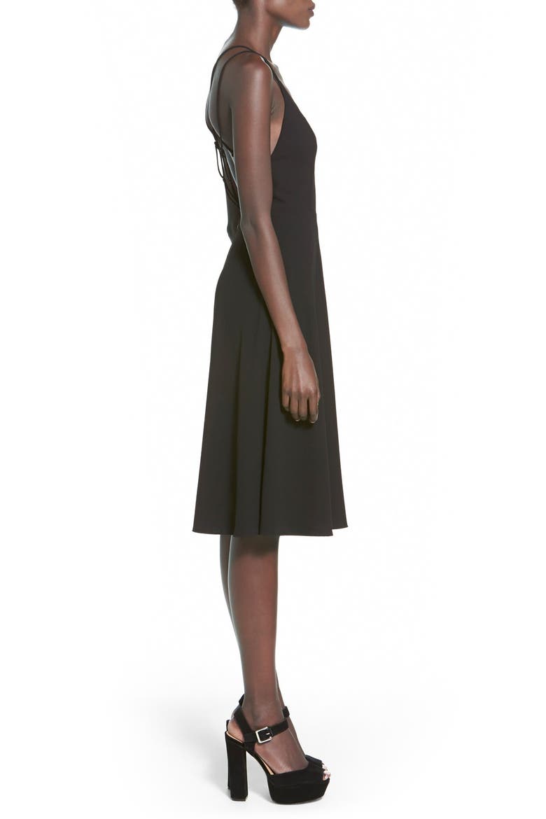 ASTR Cross Back Midi Dress, Alternate, color, BLACK