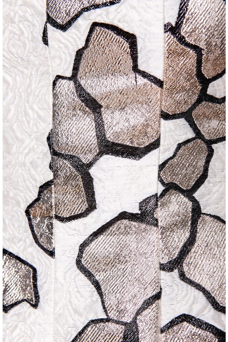 Pebble Jacquard A-Line Party Dress, Alternate, color, ALABASTER