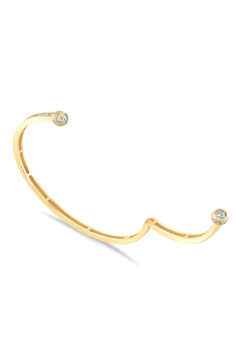 Brilliant Twisted Rope Bangle, Alternate, color, 18 KT YELLOW GOLD CLEAR CZ