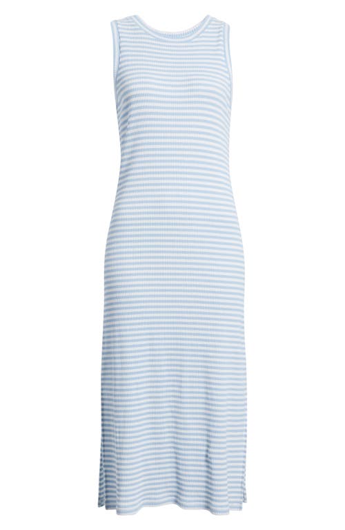 Rails Stripe Rib Midi Tank Dress In Chambray Blue Stripe