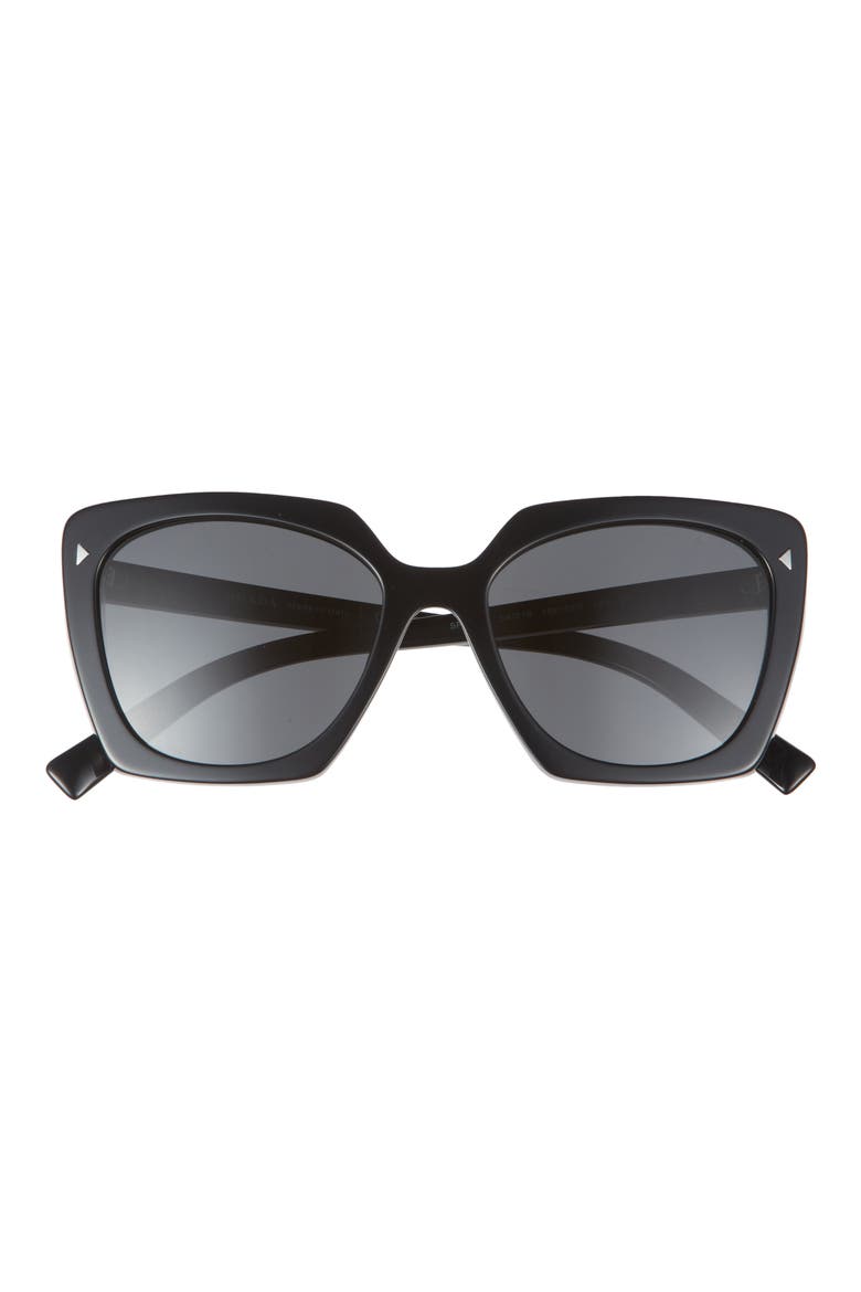 54mm Square Sunglasses, Main, color, BLACK