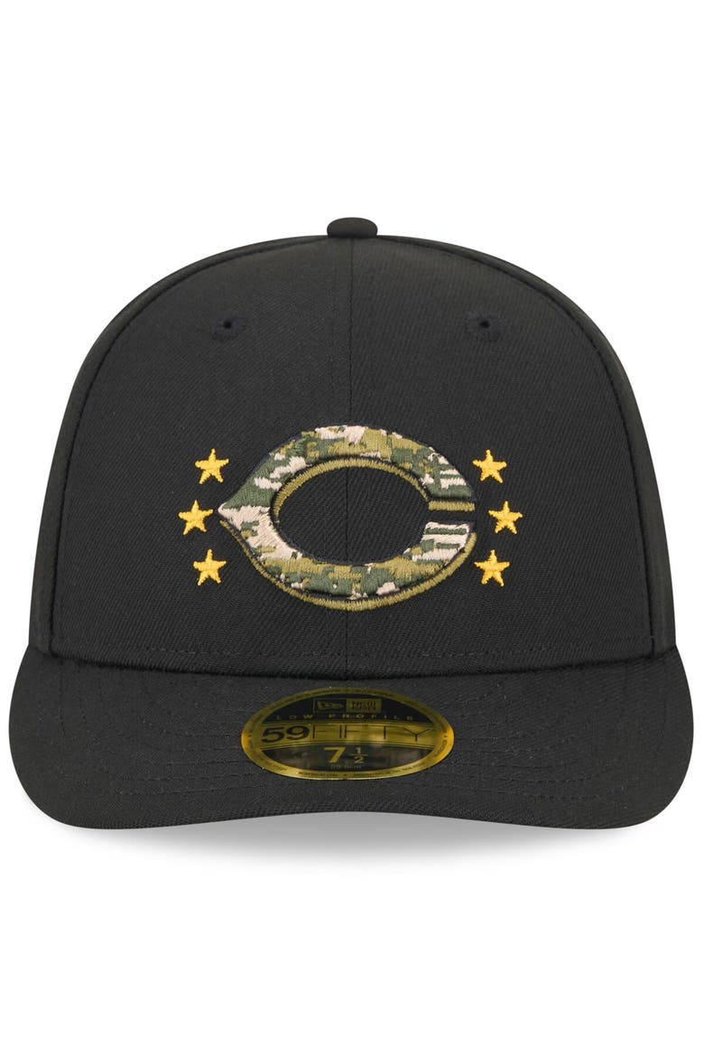 Men's New Era  Black Cincinnati Reds 2024 Armed Forces Day Low Profile 59FIFTY Fitted Hat, Alternate, color, Black