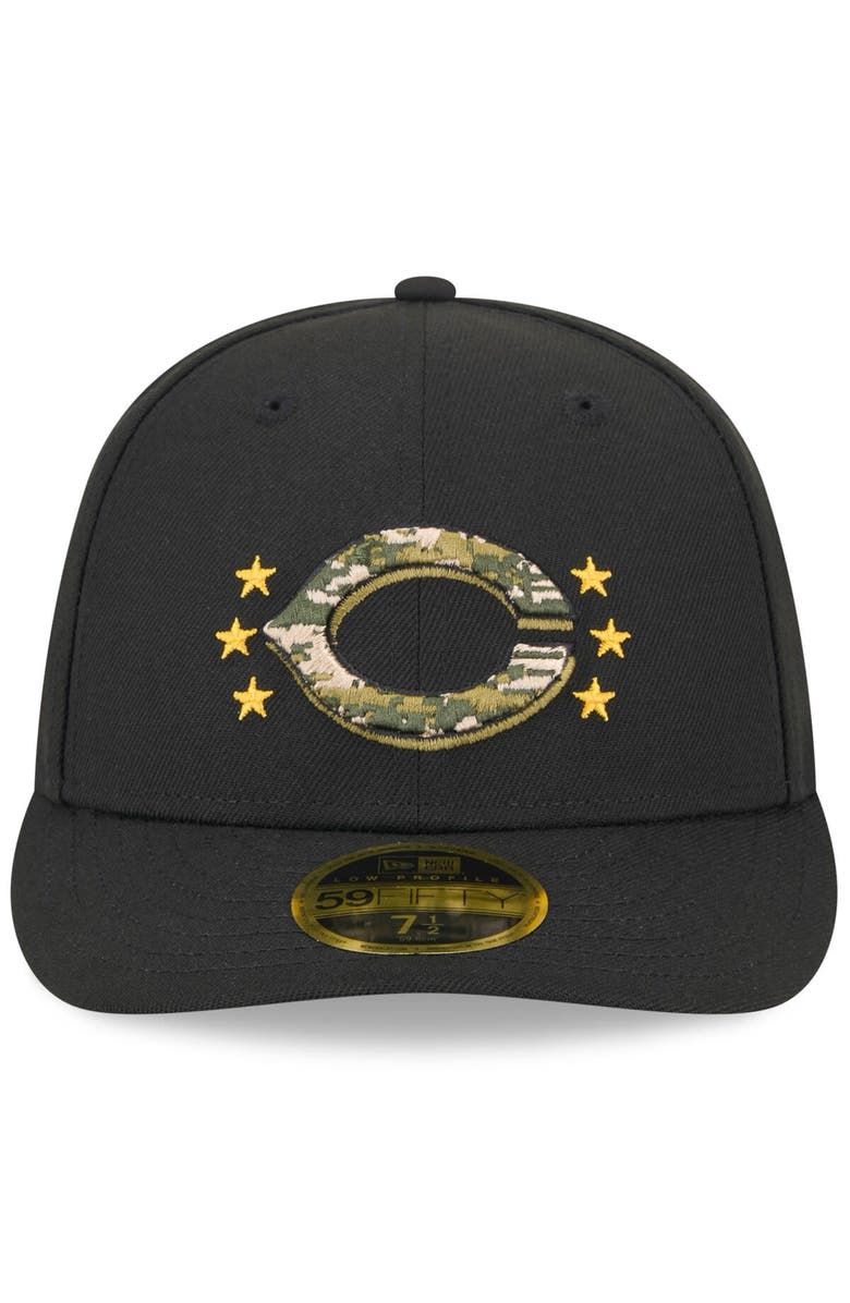 New Era Men's New Era Black Cincinnati Reds 2024 Armed Forces Day Low Profile 59FIFTY Fitted Hat, Alternate, color, Black