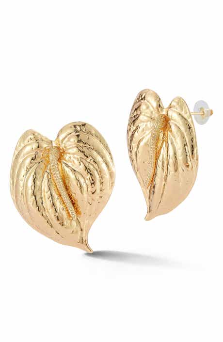 Statement Leaf Stud Earrings