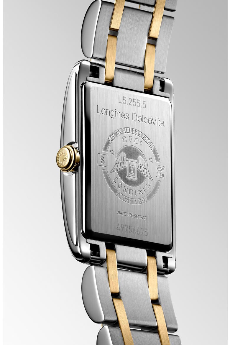 DolceVita Tank Bracelet Watch, 20.8mm x 32mm, Alternate, color, SILVER