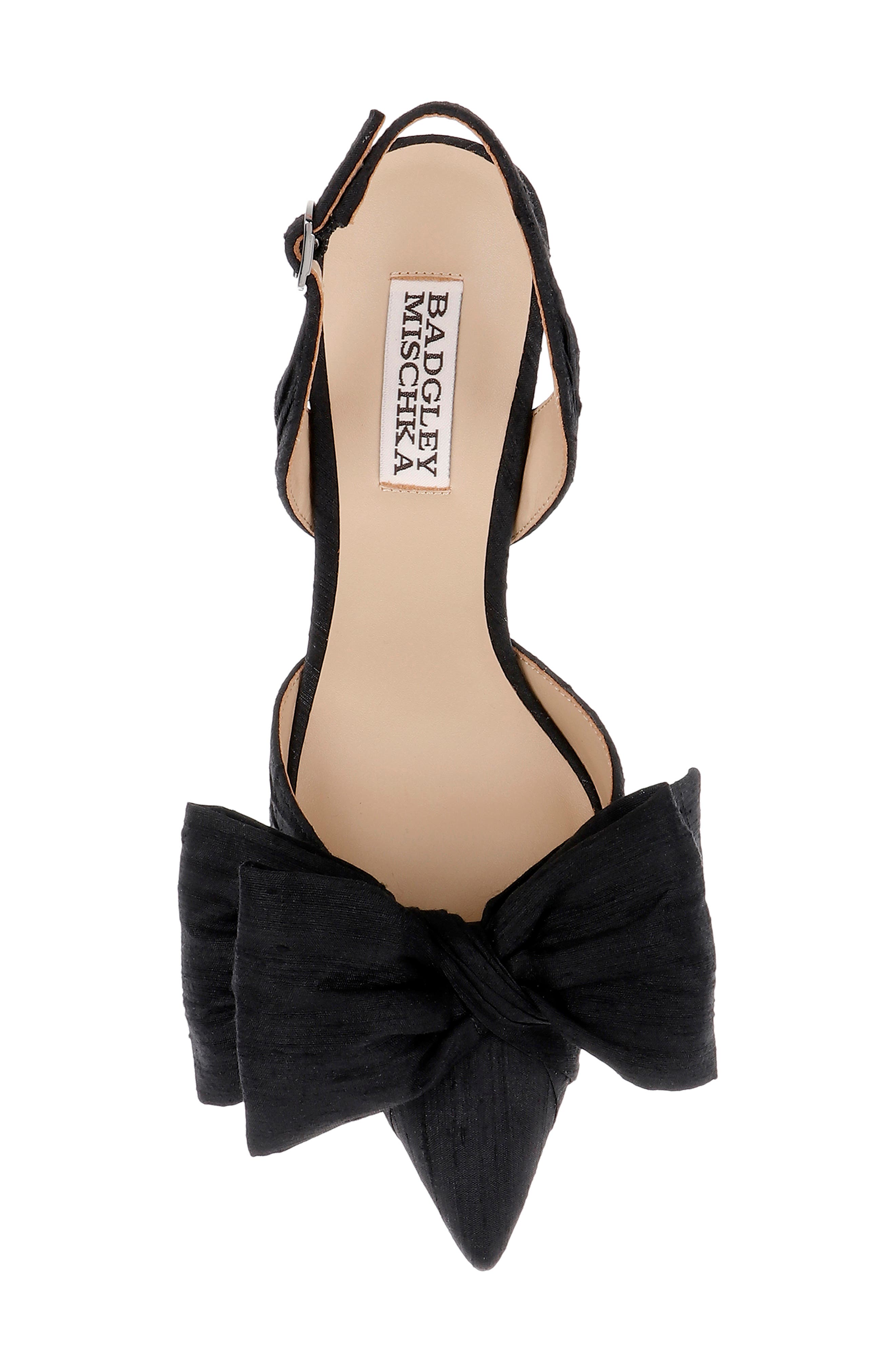 BADGLEY MISCHKA Olisa Slingback Pointed Toe Pump, Alternate, color, Black Silk