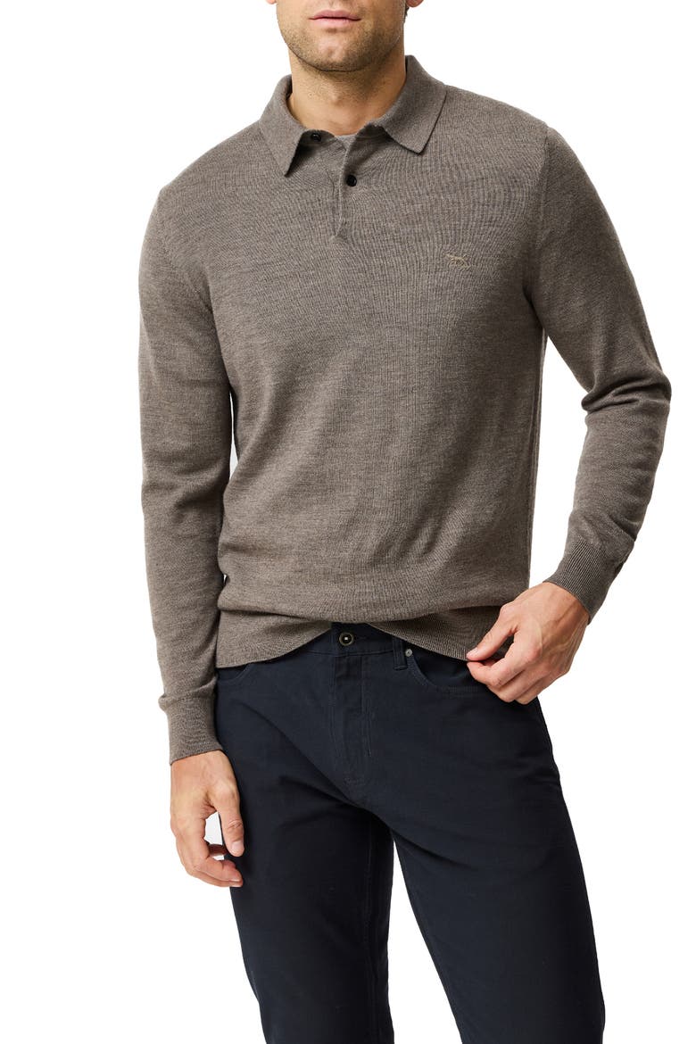 Way Spur Extrafine Merino Wool Polo Sweater, Main, color, SABLE