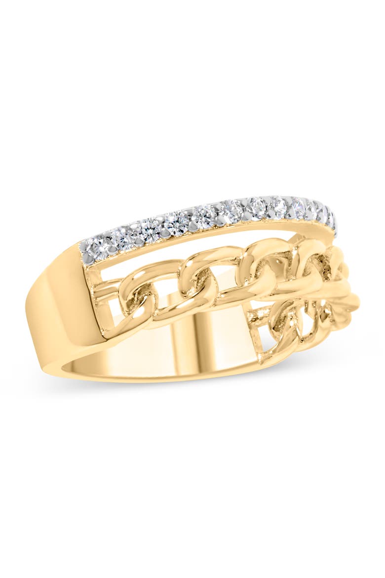 10K Yellow Gold 1/5 Cttw Diamond Cuban Link Ring Band, Alternate, color, Yellow Gold