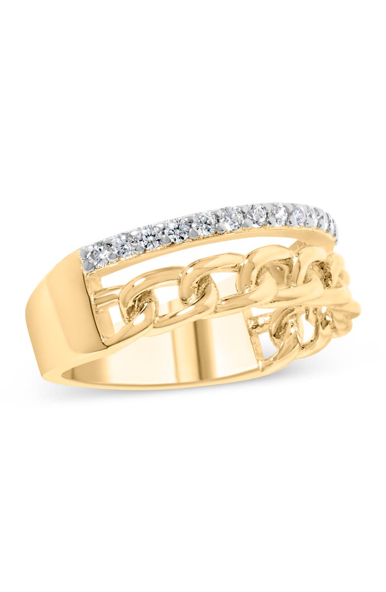Haus of Brilliance 10K Yellow Gold 1/5 Cttw Diamond Cuban Link Ring Band, Alternate, color, Yellow Gold
