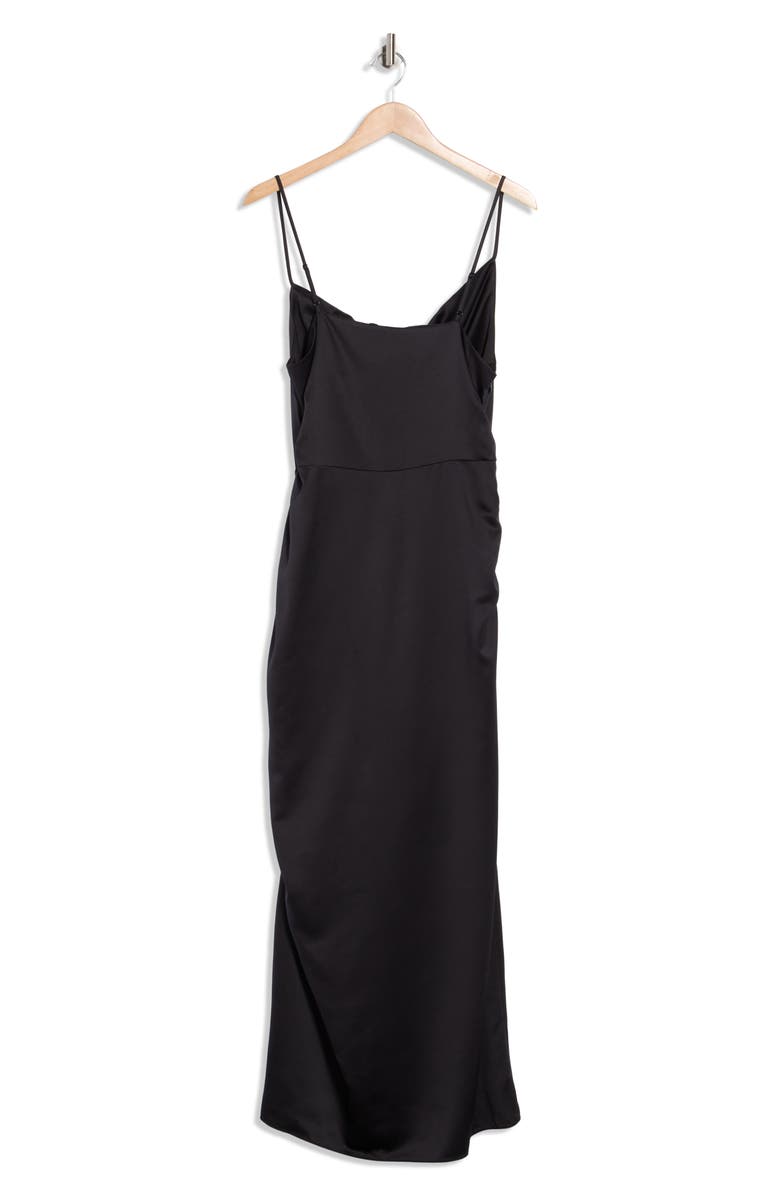 maje Rinoir Ruched Maxi Dress, Alternate, color, Noir