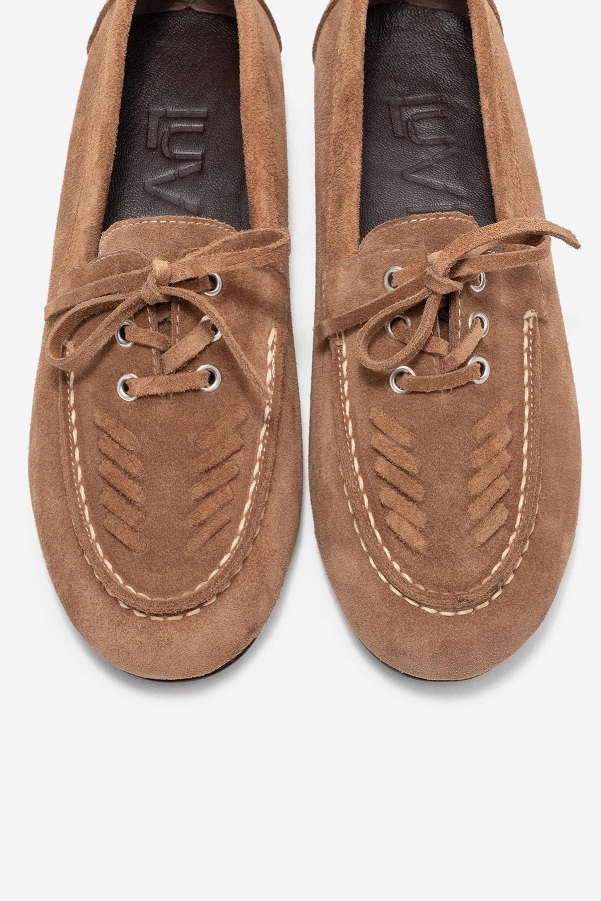 Lorven Leather Lace Up Loafer, Alternate, color, Cognac Suede Leather