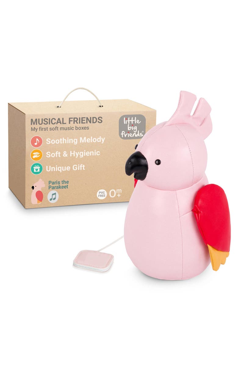 Little Big Friends Musical Animals - Parakeet , Plush Baby Music Box, Nursery Toy, Alternate, color, Pink