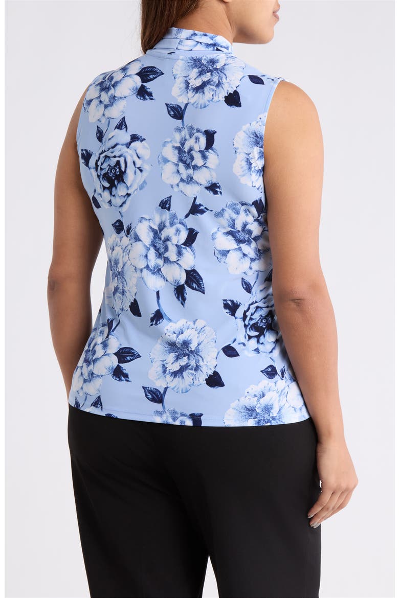 Floral Triple Pleat V-neck Top, Alternate, color, LAKESHORE MULTI