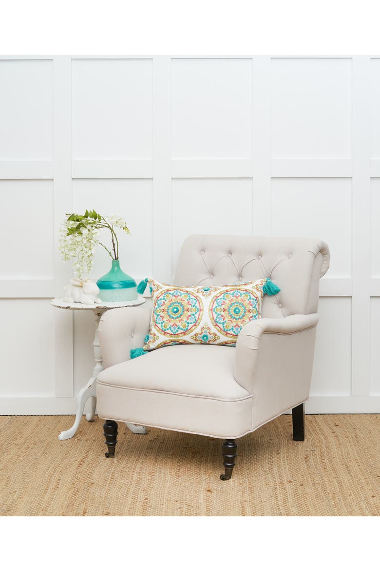 Medallion Accent Pillow, Alternate, color, Blue