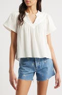 Rails Sayer Organic Cotton Gauze Split Neck Top