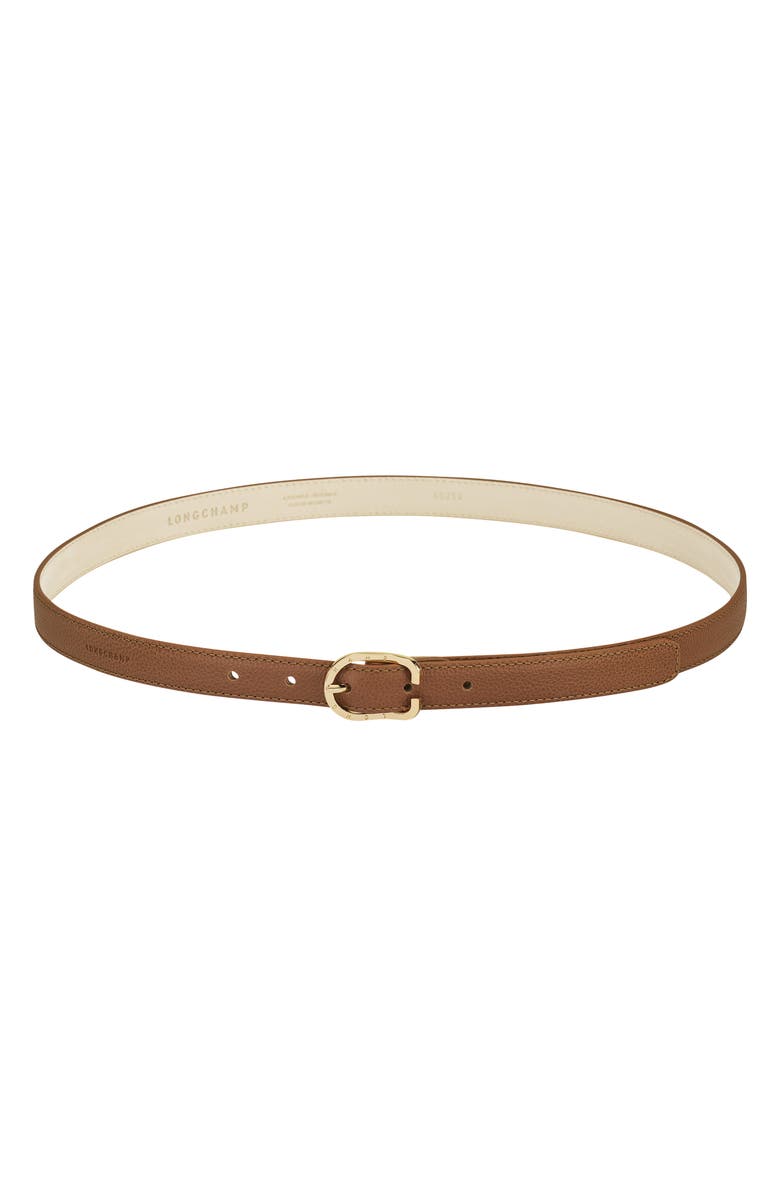 Longchamp Le Foulonné Leather Belt, Main, color,