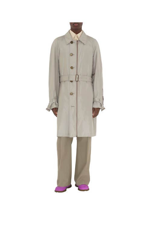 Burberry Gabardine-weave Trench Coat In Castle