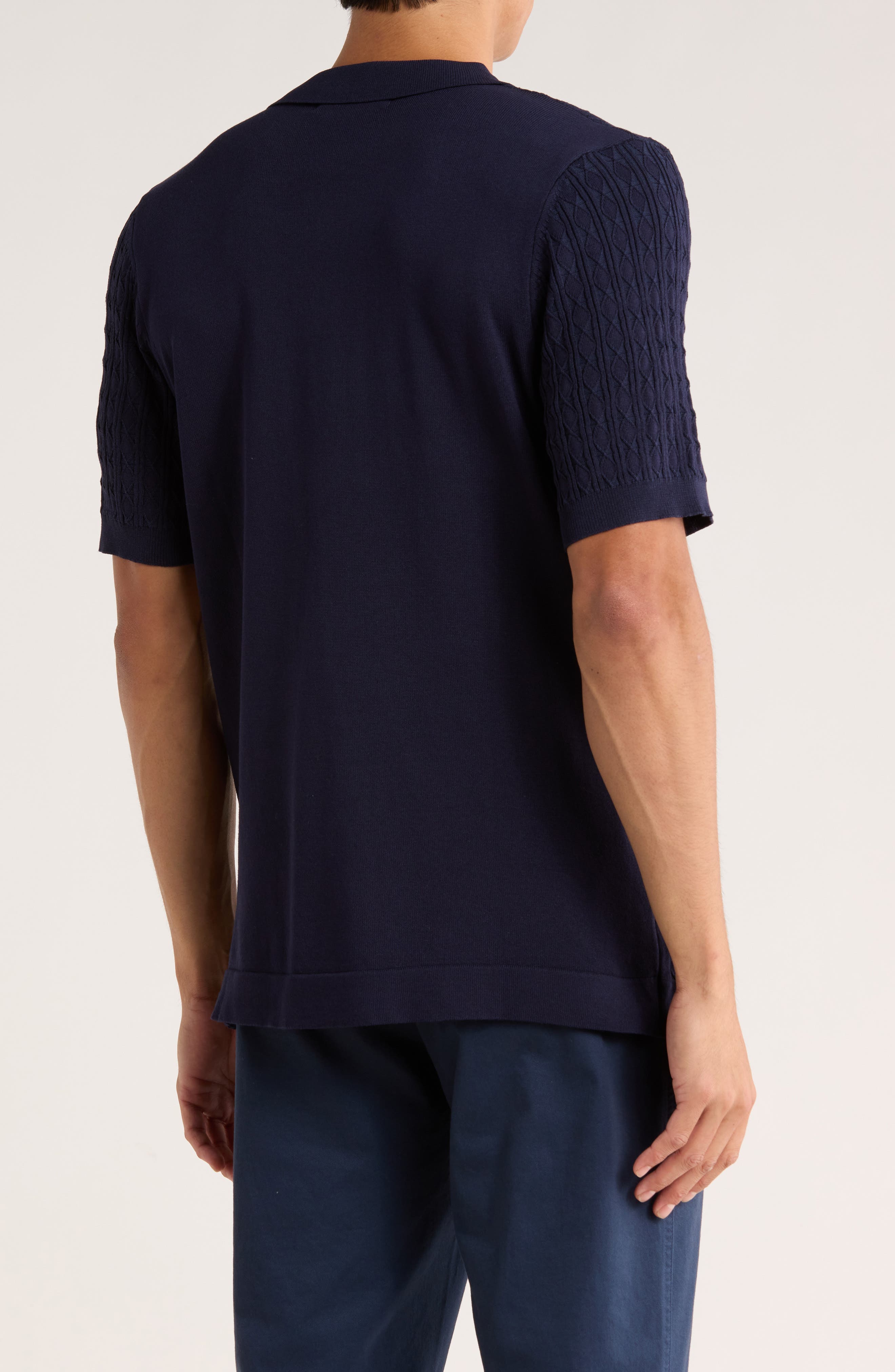 Cable Knit Short Sleeve Sweater - image 2