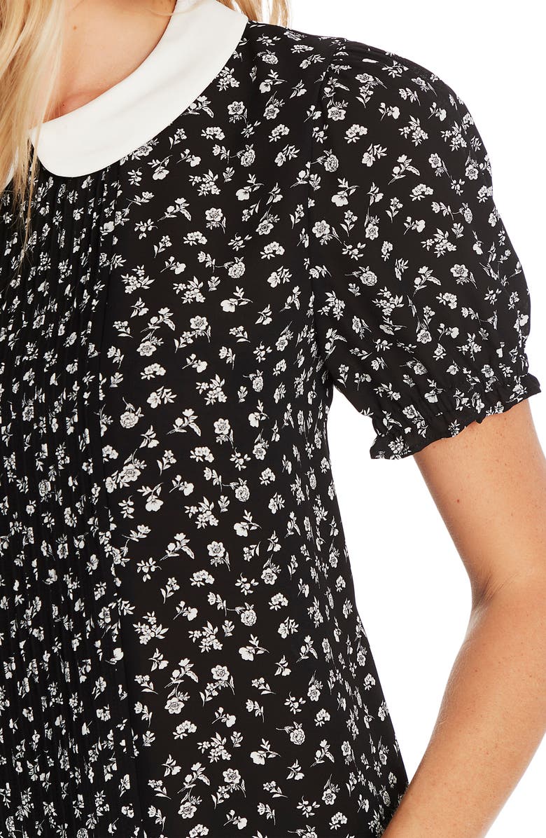 CeCe Ditsy Floral Print Pintuck Pleat Top, Alternate, color,