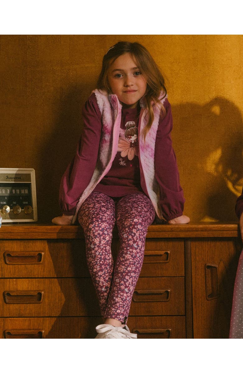 Deux par Deux Girl's Elastic Waist Tunic Burgundy, Alternate, color, 