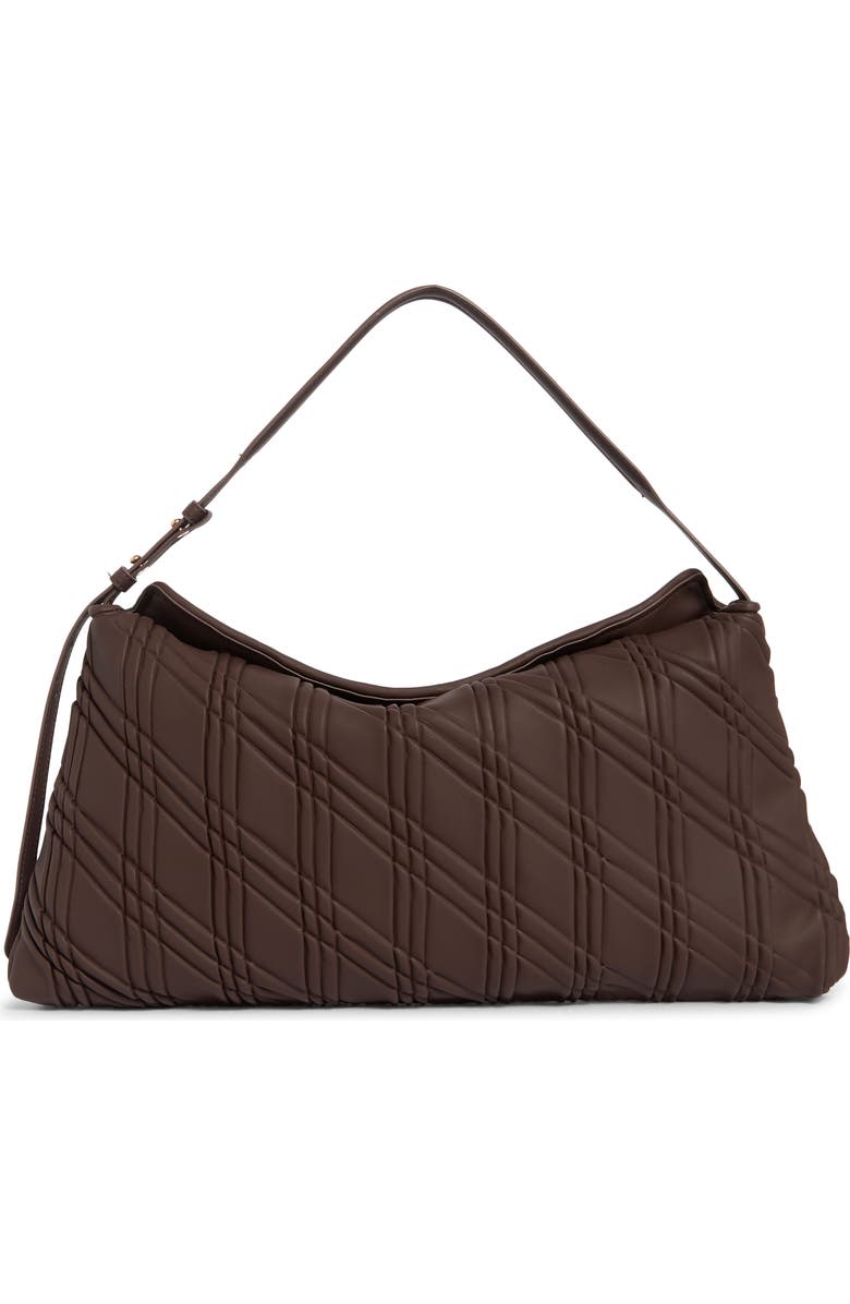 Sam Edelman Peddy Faux Suede Shoulder Bag, Main, color, Dark Brown