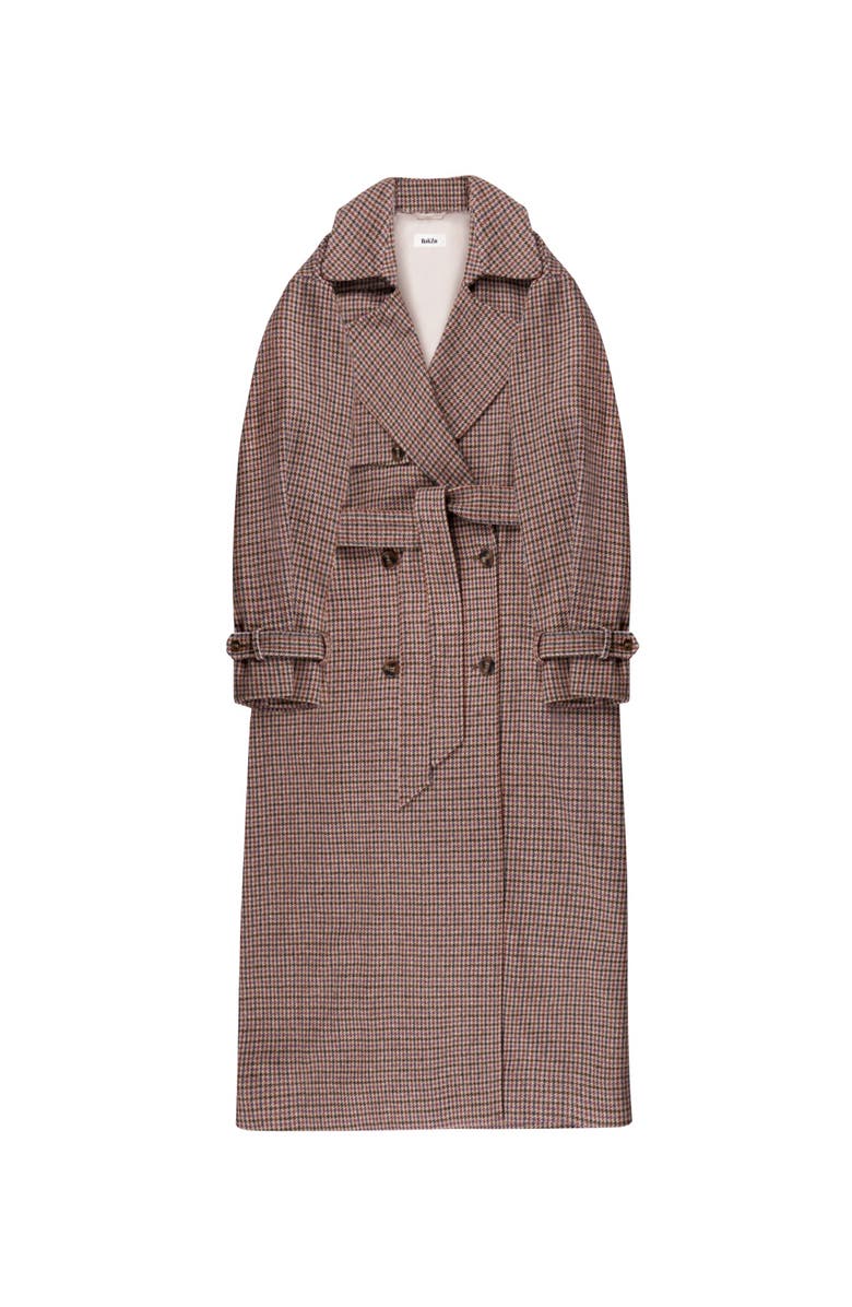 Ro&Zo Multi Check Trench Belted Coat, Alternate, color, Multi