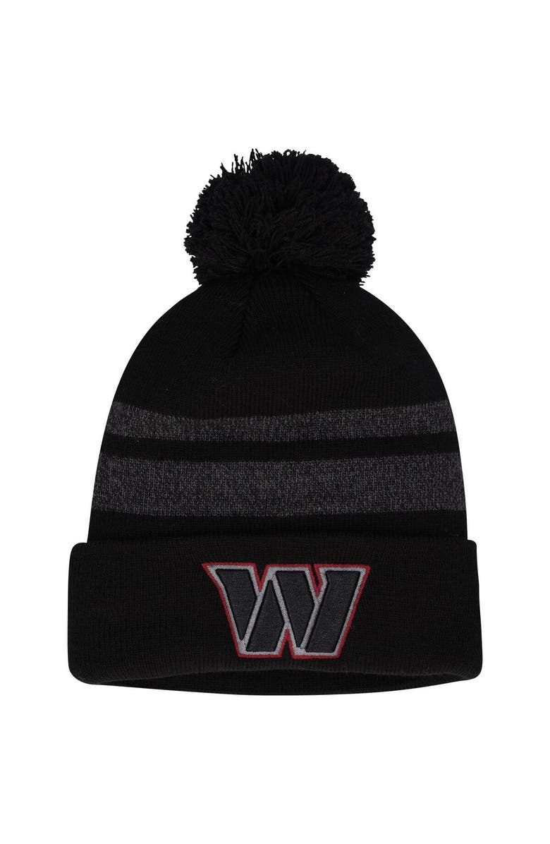 New Era Men's New Era Black Washington Commanders Dispatch Cuffed Knit Hat With Pom, Main, color, 