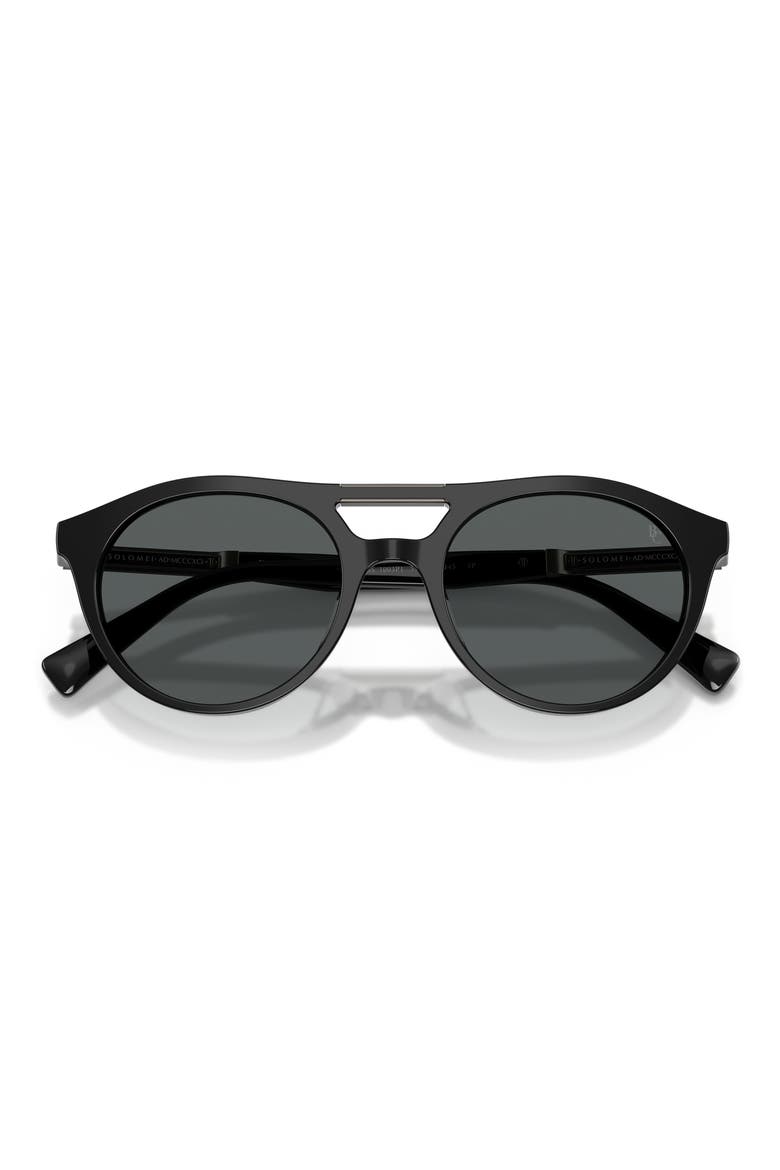 51mm Polarized Oval Sunglasses, Alternate, color, BLACK
