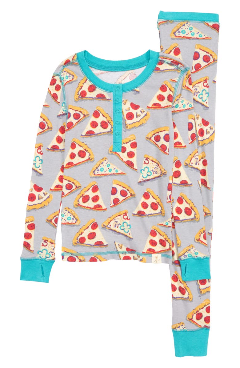 Munki Munki Retro Space Fitted Two-Piece Pajamas, Main, color, 