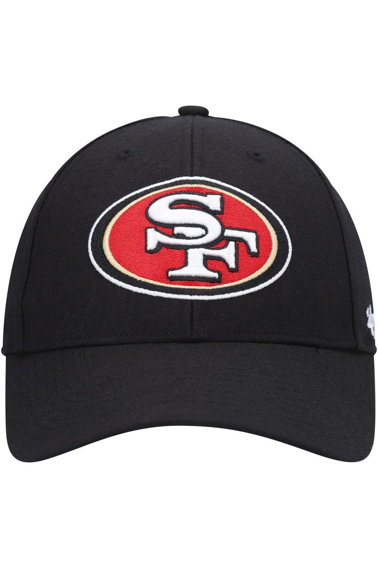 Men's '47 Black San Francisco 49ers Logo MVP Adjustable Hat, Alternate, color, Black