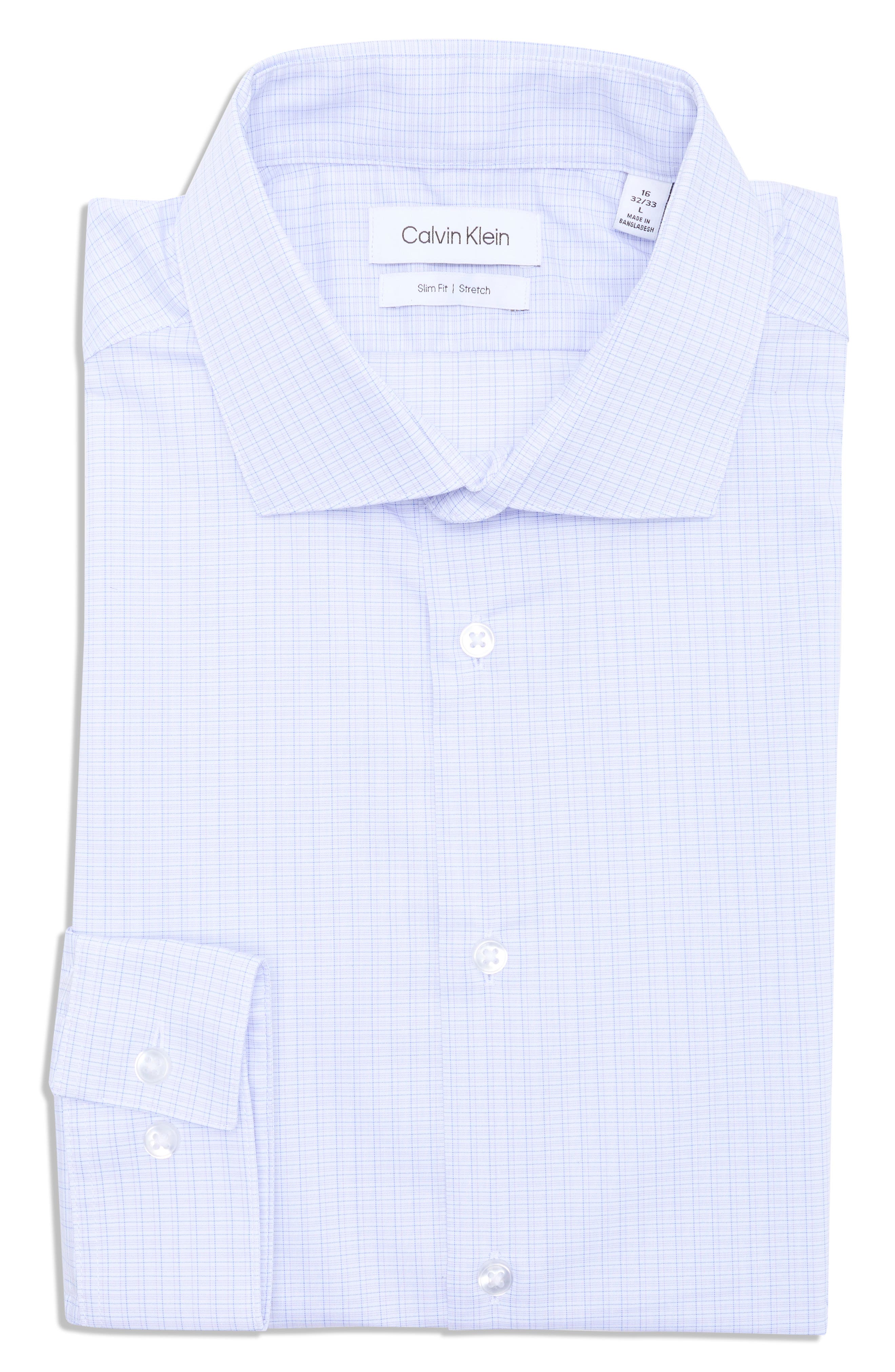 Calvin Klein Check Slim Fit Stretch Dress Shirt