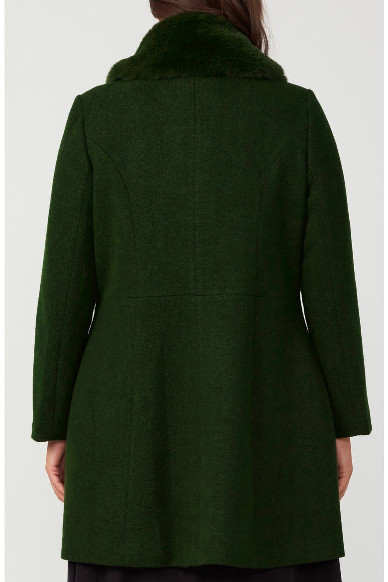Grammy Coat with Faux Fur Collar, Alternate, color, OLIVE