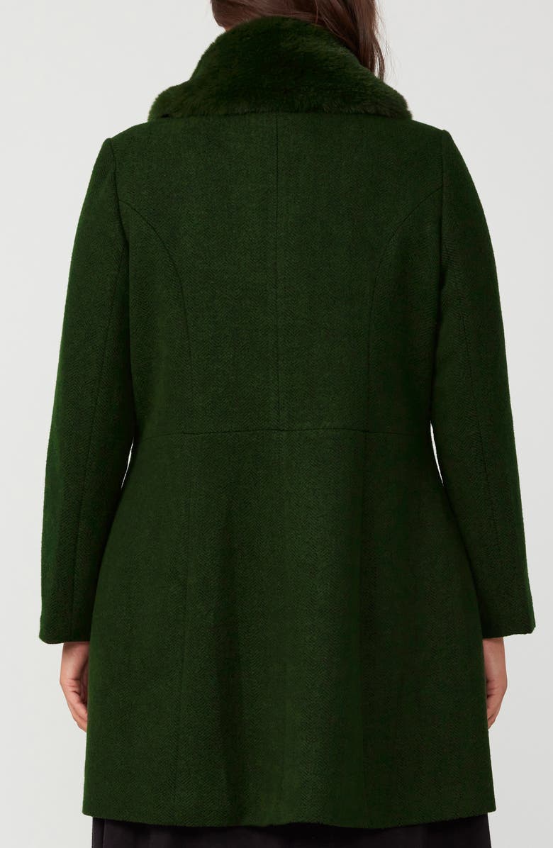 Estelle Grammy Coat with Faux Fur Collar, Alternate, color, Olive
