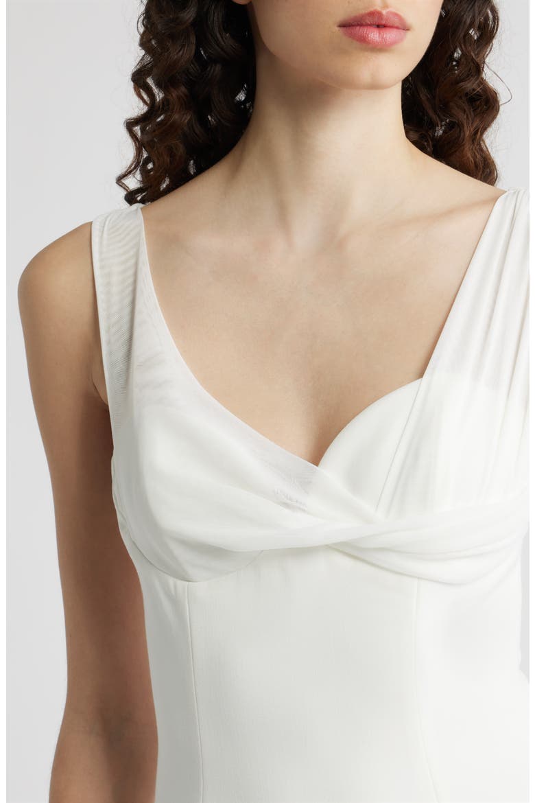 Sylara Drape Sleeveless Gown, Alternate, color, WHITE