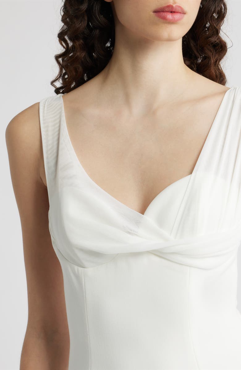 Black Halo Sylara Drape Sleeveless Gown, Alternate, color, White