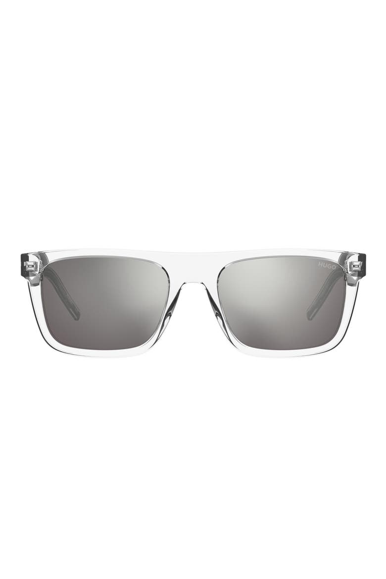 Gender Inclusive HG 1297/S 54mm Square Sunglasses, Main, color, CLEAR