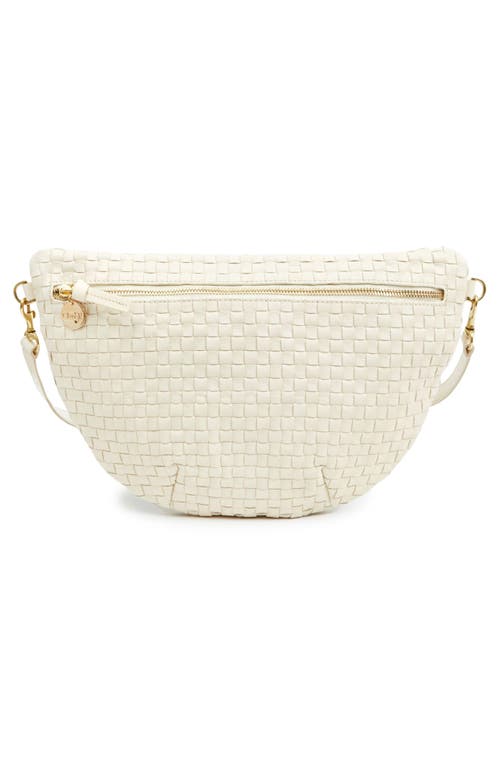 Clare V . Grande Woven Leather Belt Bag In Brown