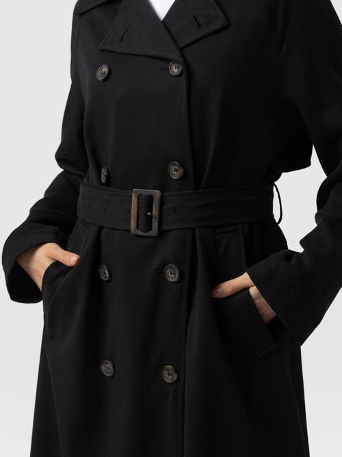 Saint And Sofia Saint + Sofia Marion Double Breasted Trench In Black