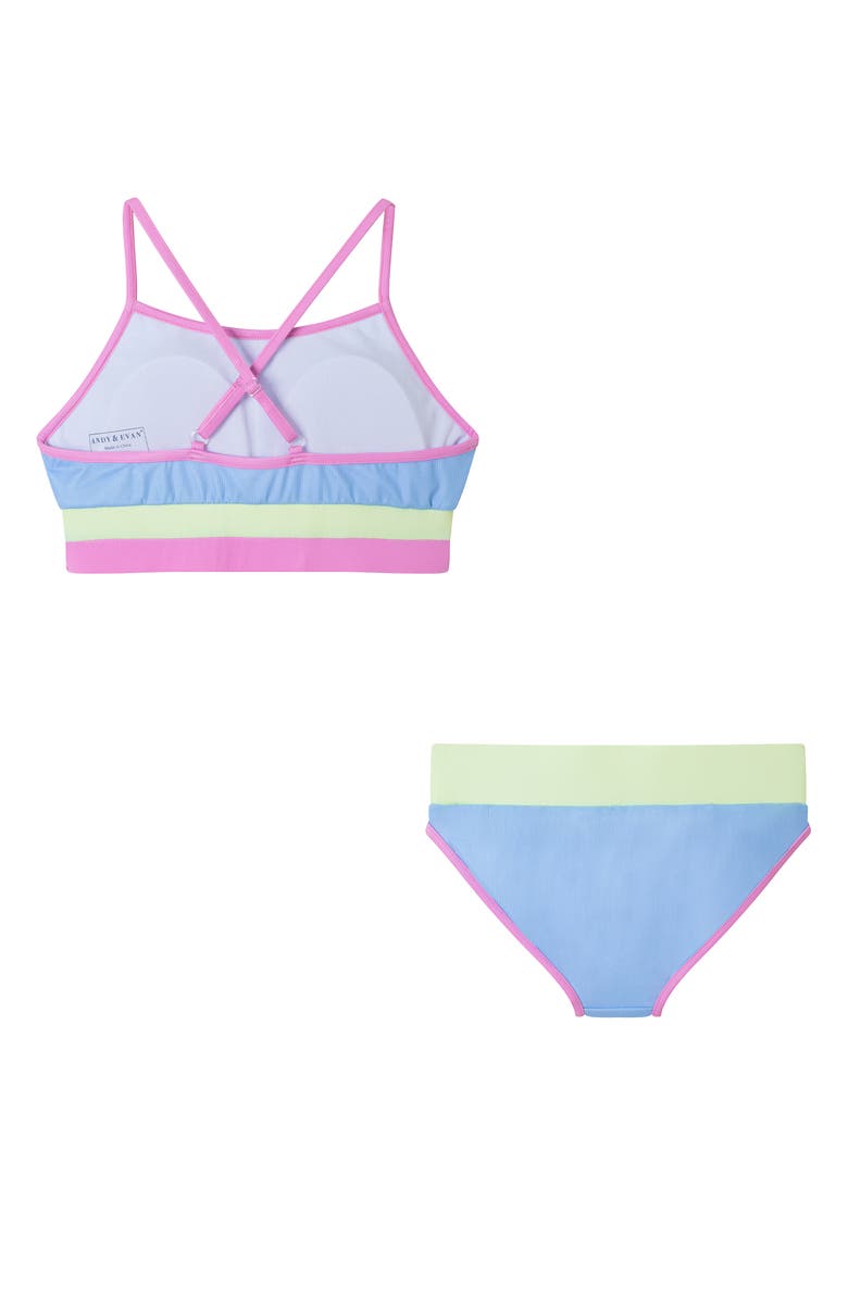 Andy & Evan Kids' Colorblock Rib Two-Piece Swimsuit, Alternate, color, 