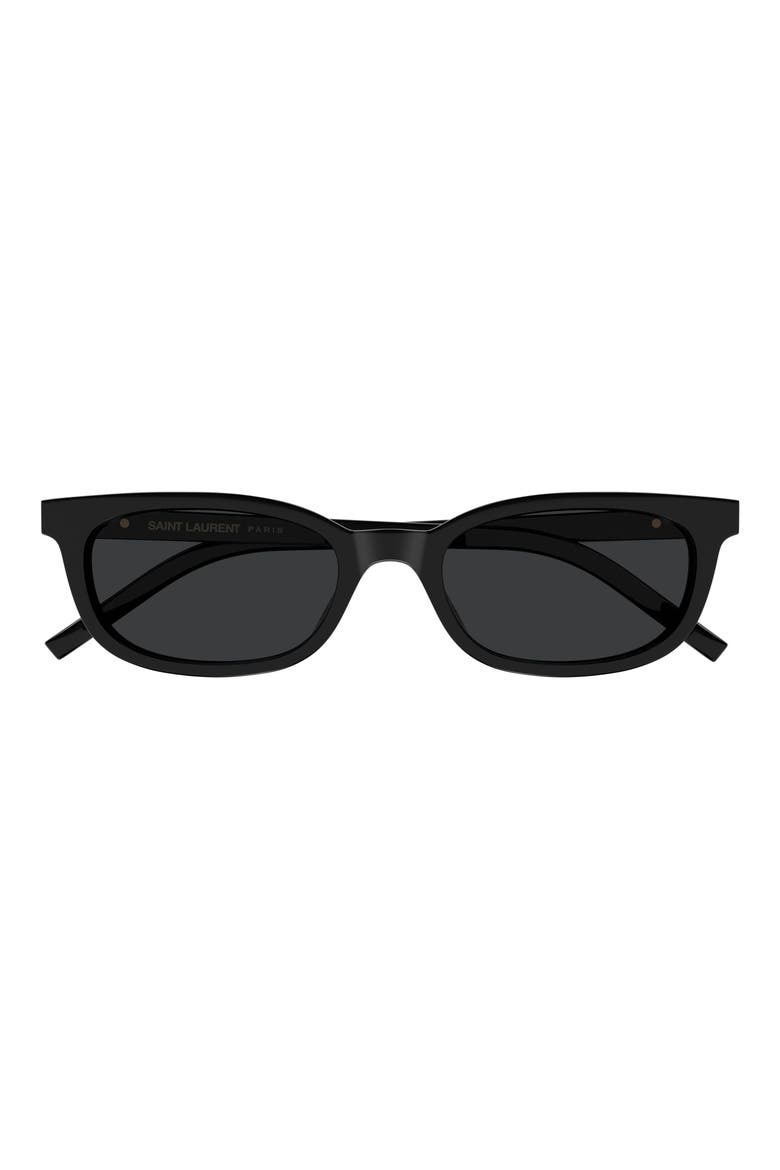 SL M160 53mm Polarized Cat Eye Sunglasses, Main, color, BLACK