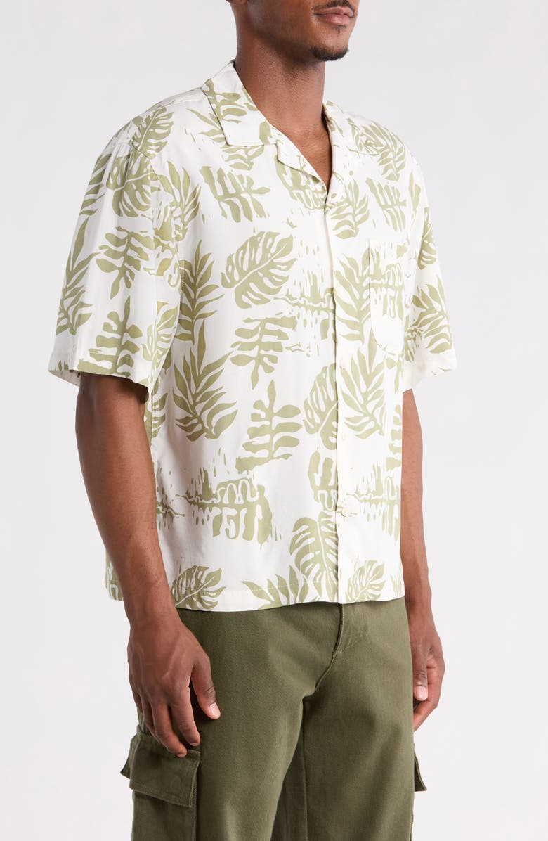 Vans Van Doren Print Camp Shirt, Alternate, color, Soft Sage