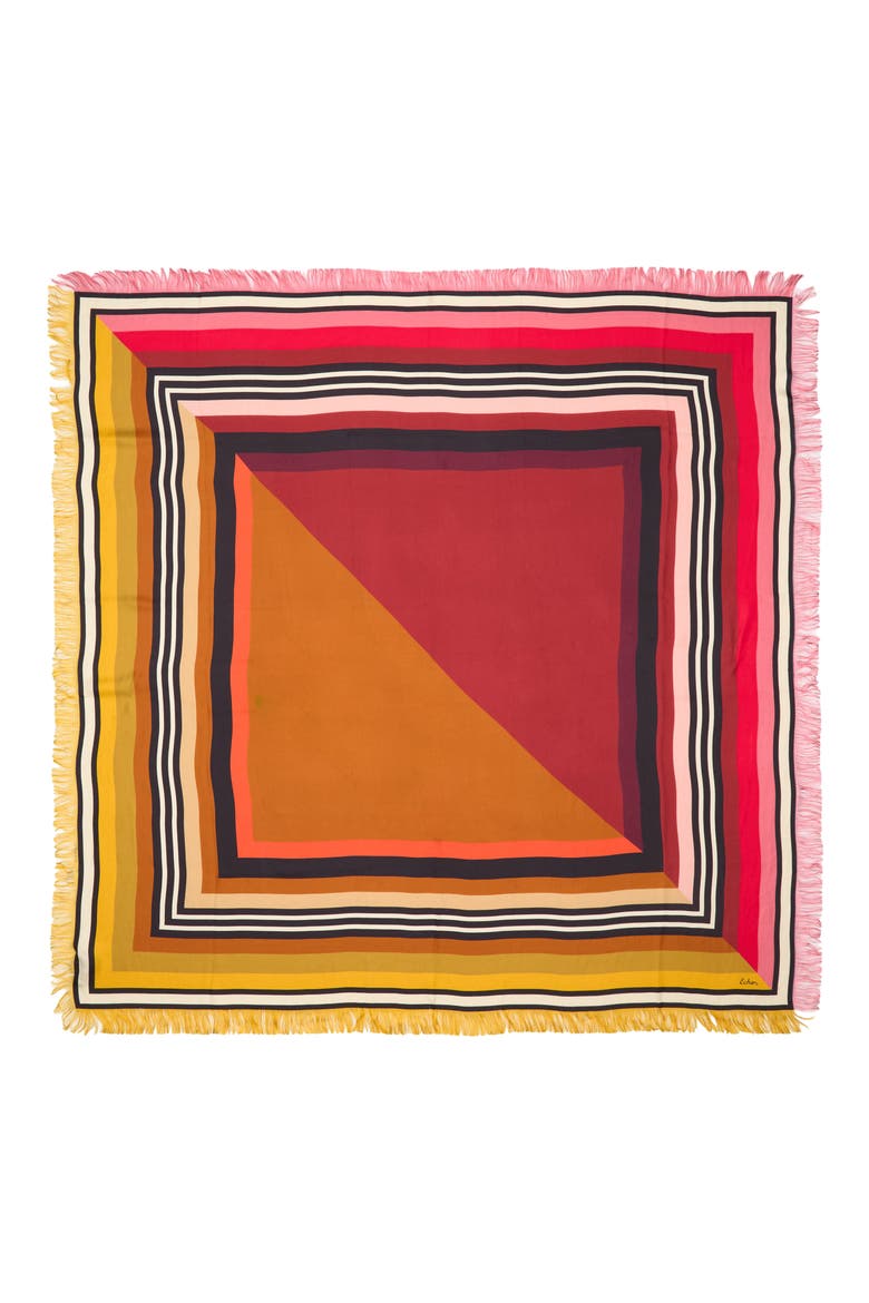 Half and Half Silk Scarf, Alternate, color, RED MULTI