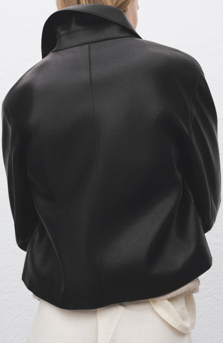 MANGO Sabina Faux Leather Jacket, Alternate, color, Black