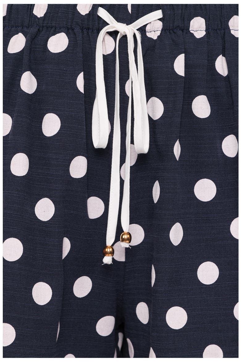 Wren Polka Dot Print Cotton Blend Shorts, Alternate, color, NAVY POLKA DOT